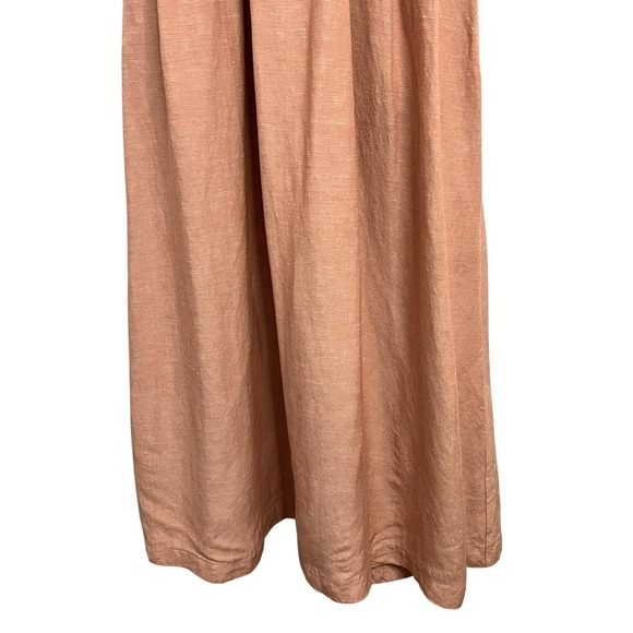 Madewell Maxi Dress Womens 0 Pink Linen Blend Wrap V-Neck Sleeveless Pockets - Picture 8 of 12